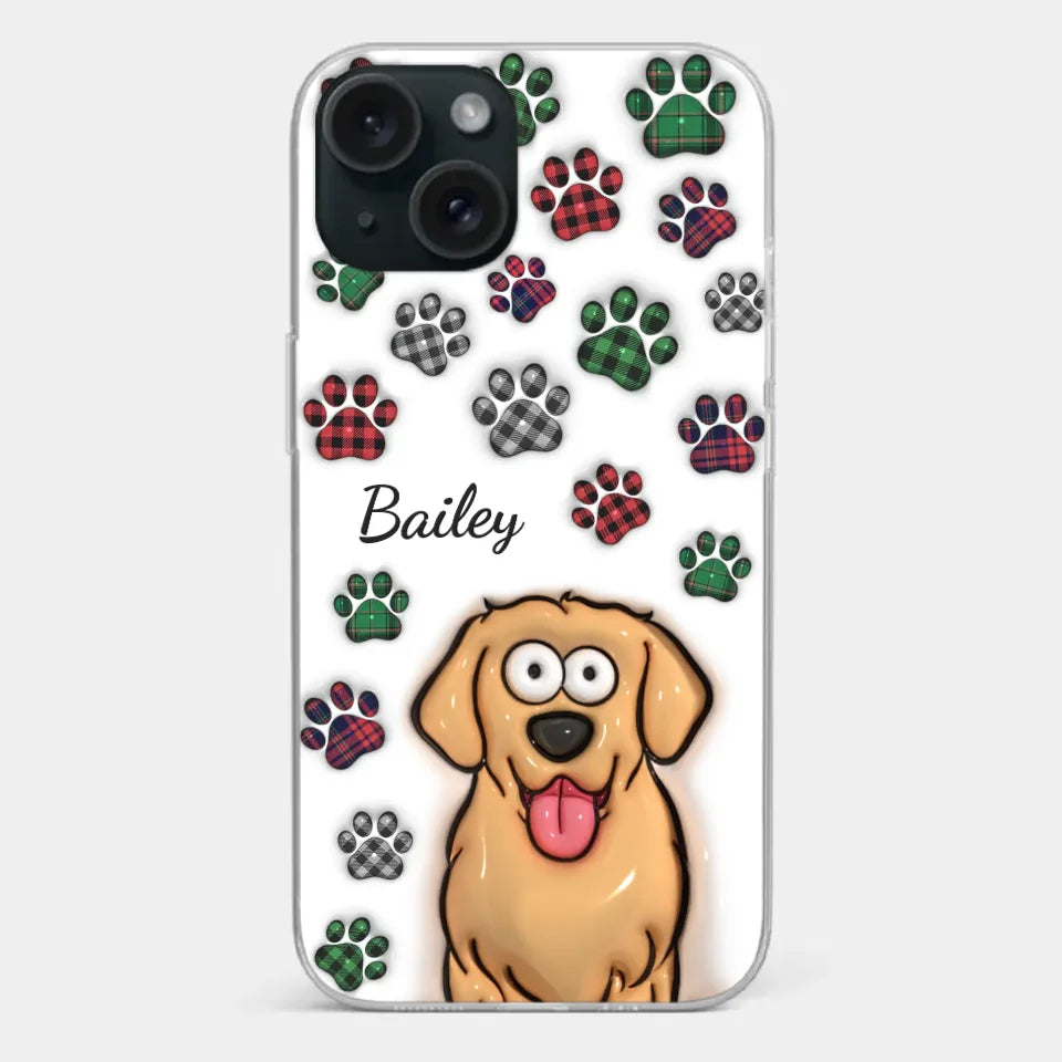 My Prints Follow Every Places You Go - Dog & Cat Personalized Custom 3D Inflated Effect Printed Clear Phone Case - Gift For Pet Owners, Pet Lovers