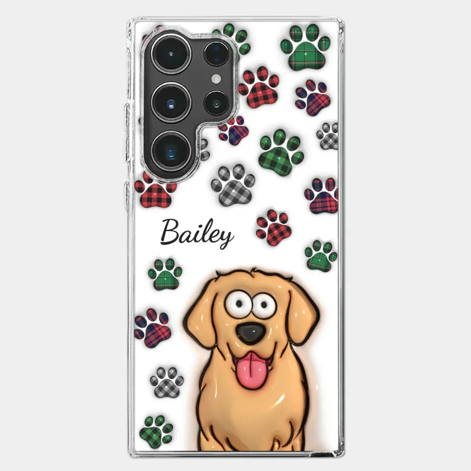 My Prints Follow Every Places You Go - Dog & Cat Personalized Custom 3D Inflated Effect Printed Clear Phone Case - Gift For Pet Owners, Pet Lovers