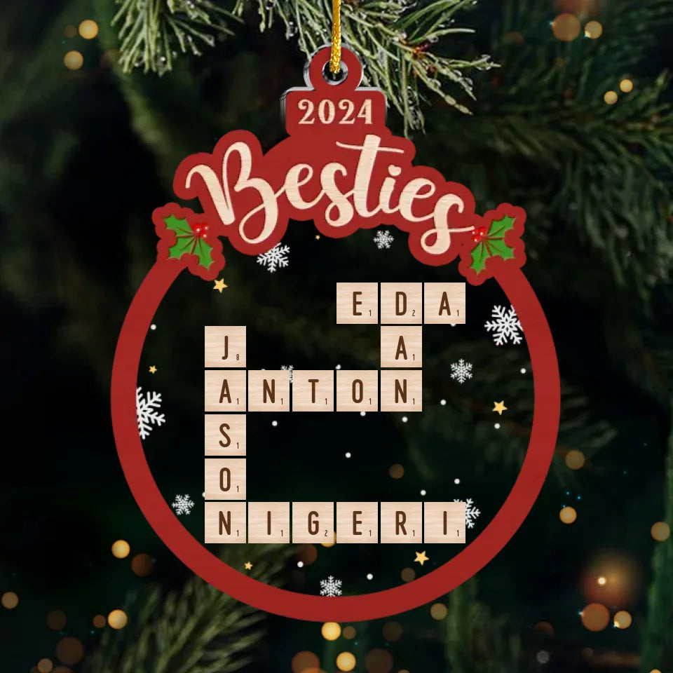 Mes meilleures amies savent briller à Noël ! Décoration personnalisée en acrylique pour mes meilleures amies, sœurs et amies.