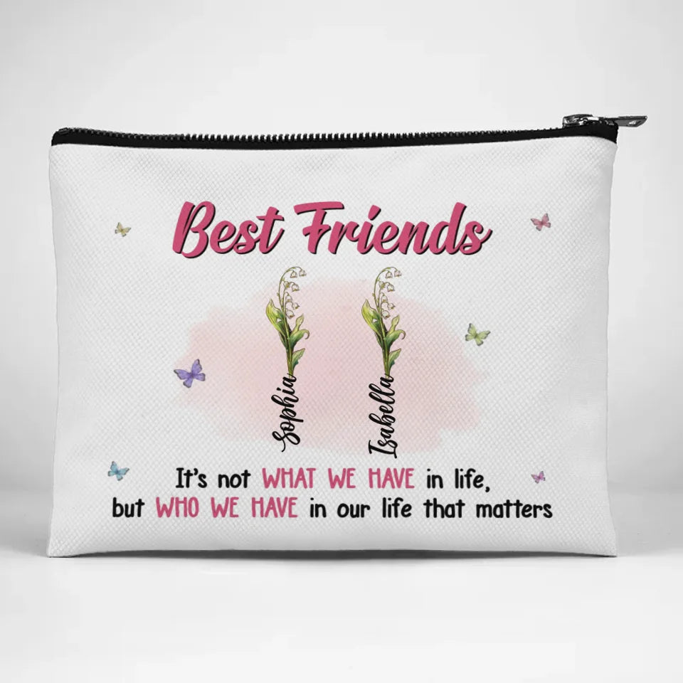 Les amis sont comme des fleurs, ils illuminent nos journées - Trousse de maquillage personnalisée Bestie - Cadeau pour meilleures amies, meilleures amies, sœurs