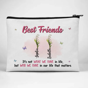 Les amis sont comme des fleurs, ils illuminent nos journées - Trousse de maquillage personnalisée Bestie - Cadeau pour meilleures amies, meilleures amies, sœurs
