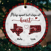 Friendship Is The Thread That Connects Our Hearts - Bestie Personalized Custom 3D Inflated Effect Printed Ornament - Ceramic Round Shaped - Christmas Gift For Best Friends, BFF, Sisters
