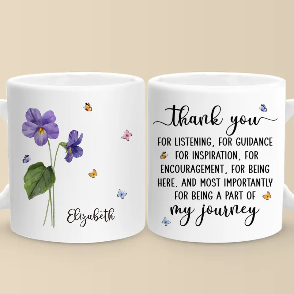 Merci du fond du cœur - Mug personnalisé Bestie - Cadeau de Noël pour meilleures amies, meilleures amies, sœurs