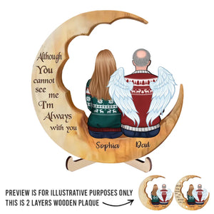 Il ne se passe pas un jour sans que vous ne nous manquiez - Plaque commémorative personnalisée en bois à 2 couches avec support - Cadeau de condoléances, cadeau de Noël pour les membres de la famille