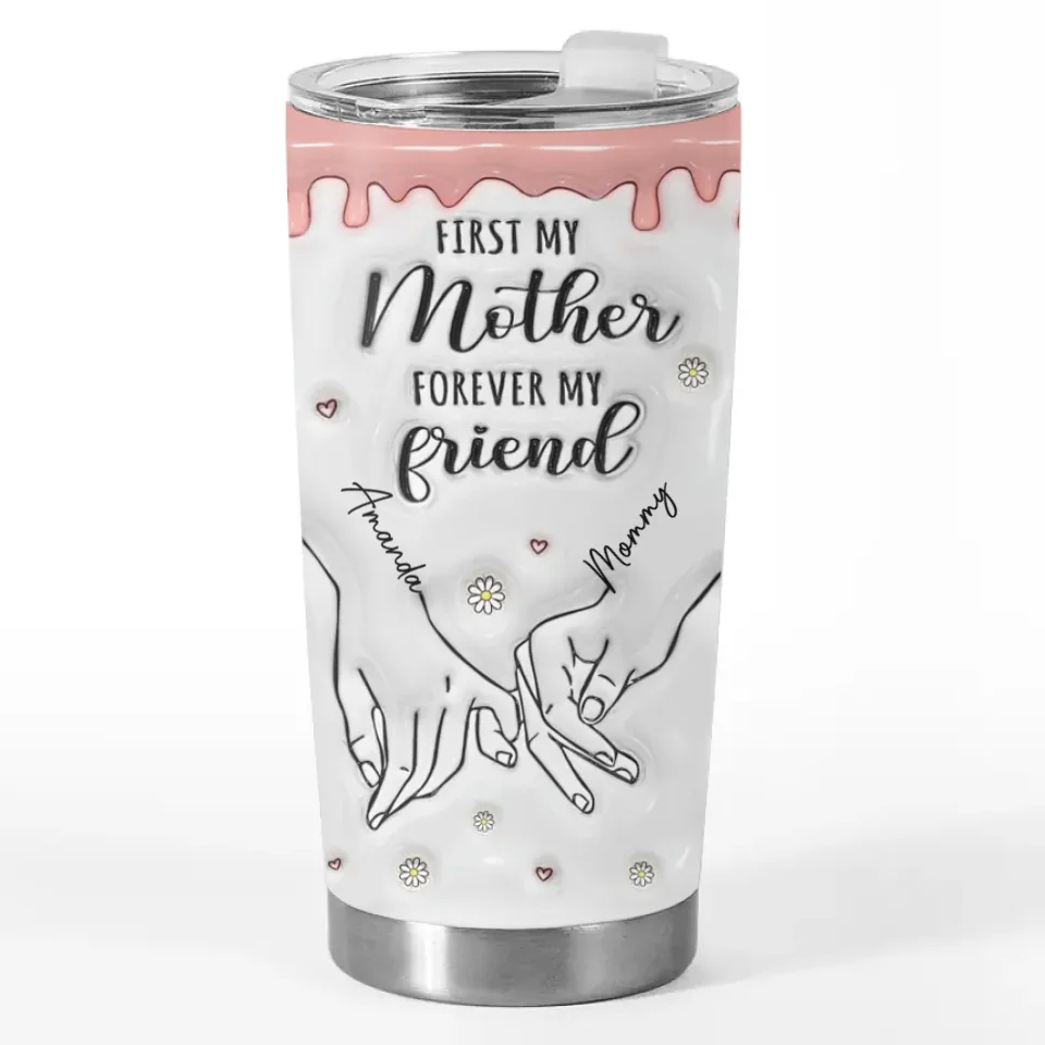 L'amour d'une mère est éternel - Gobelet personnalisé avec effet gonflable 3D imprimé pour la famille - Cadeau pour maman et fille
