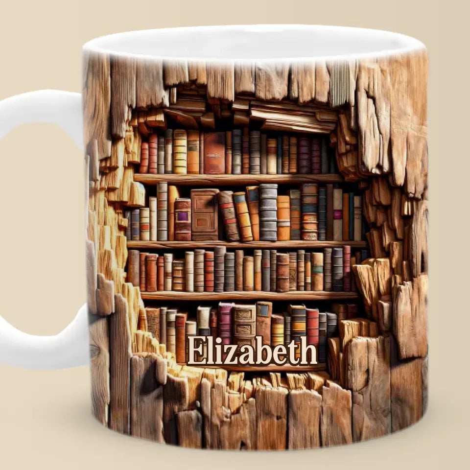Les livres sont le miroir de l'âme - Mug personnalisé avec effet gonflé en 3D - Cadeau de Noël pour les amoureux des livres