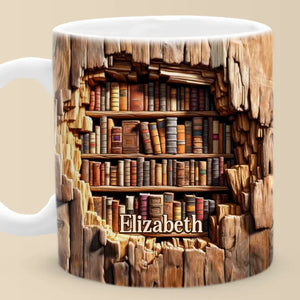 Les livres sont le miroir de l'âme - Mug personnalisé avec effet gonflé en 3D - Cadeau de Noël pour les amoureux des livres