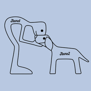 L'amour fait une famille - Puzzle en bois personnalisé pour chien et chat - Sculptures en bois pour animaux de compagnie, ornements de table en bois sculpté, décoration en bois sculpté - Cadeau pour propriétaires et amoureux des animaux