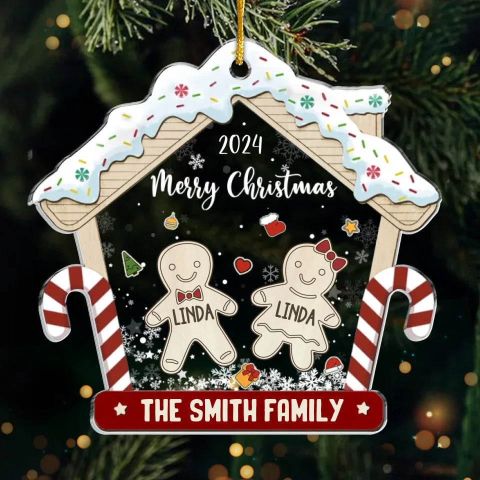 Le meilleur voyage vous ramène à la maison - Ornement personnalisé pour la famille - Forme personnalisée en acrylique - Cadeau de Noël pour les membres de la famille