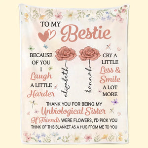Bestie By My Side - Bestie Personalized Custom Blanket - Gift For Best Friends, BFF, Sisters