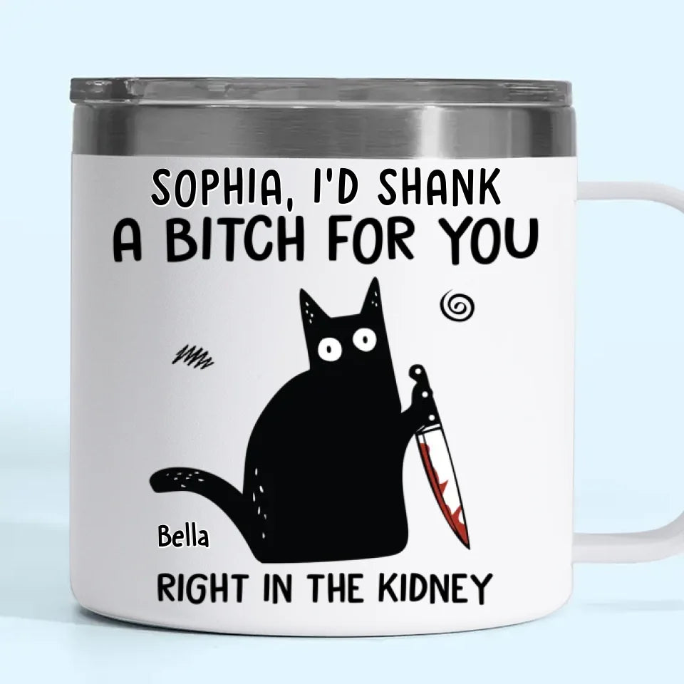 Je te soutiens, quoi qu'il arrive - Gobelet personnalisé en acier inoxydable de 14 oz avec poignée - Cadeau de Noël pour meilleurs amis, sœurs, membres de la famille, collègues