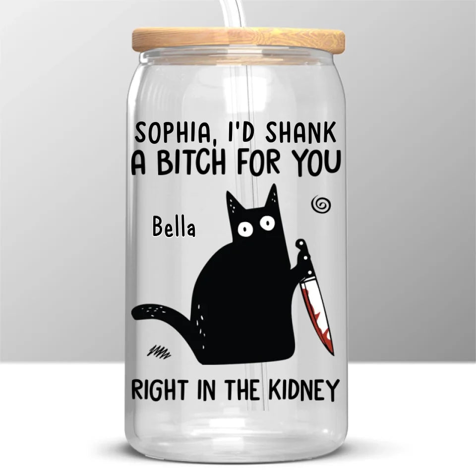 Savourez un café, riez et soutenez-vous mutuellement ! Tasse en verre personnalisée, tasse à café glacé ! Cadeau de Noël pour vos amis, sœurs, membres de la famille et collègues.