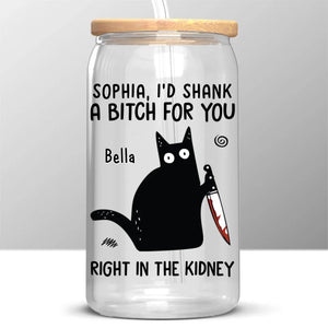 Savourez un café, riez et soutenez-vous mutuellement ! Tasse en verre personnalisée, tasse à café glacé ! Cadeau de Noël pour vos amis, sœurs, membres de la famille et collègues.