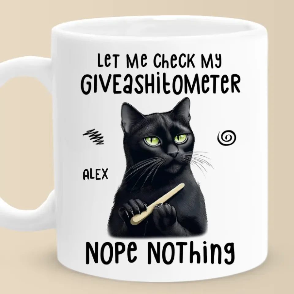 Laissez-moi vérifier mon Giveashilometer - Mug personnalisé pour ami - Cadeau de Noël, cadeau d'anniversaire pour meilleurs amis, membres de la famille, collègues, vous-même