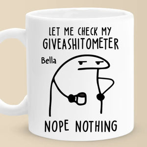 Le Giveashitometer dit : « Réessayez plus tard » - Tasse personnalisée pour ami - Cadeau de Noël, cadeau d'anniversaire pour meilleurs amis, membres de la famille, collègues, vous-même