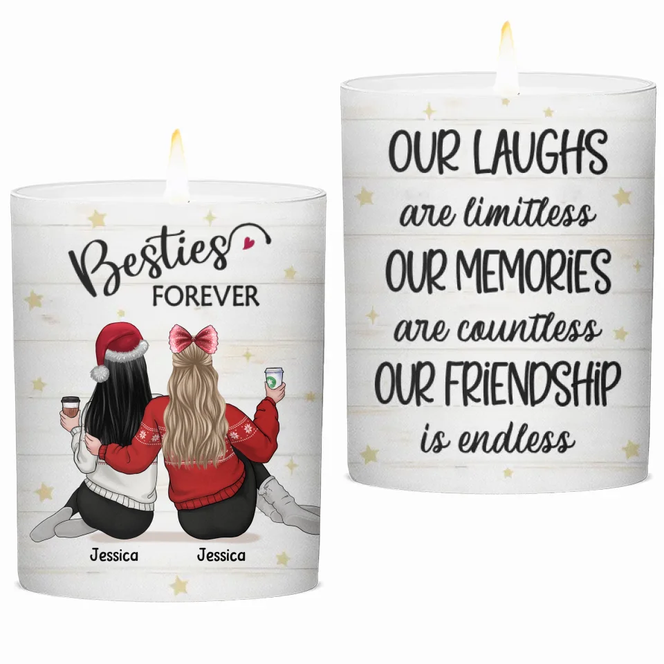 La vie est meilleure avec toi - Bougie parfumée sans fumée personnalisée Bestie - Cadeau de Noël pour meilleures amies, meilleures amies, sœurs