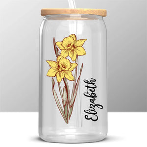 Comme une rose, tu illumines ma journée - Tasse en verre personnalisée Bestie, tasse à café glacé - Cadeau de Noël pour meilleures amies, BFF, sœurs
