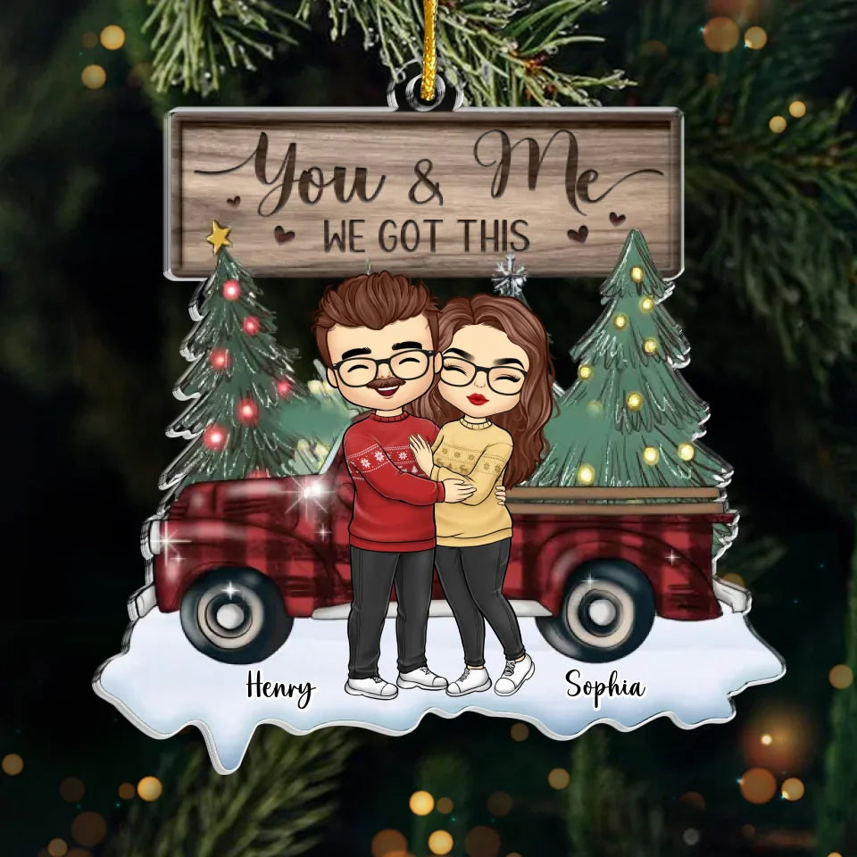 Pattes et griffes, nos animaux de compagnie apportent la joie de Noël - Ornement personnalisé pour couple - Forme personnalisée en acrylique - Cadeau de Noël pour mari et femme, anniversaire, propriétaires d'animaux, amoureux des animaux