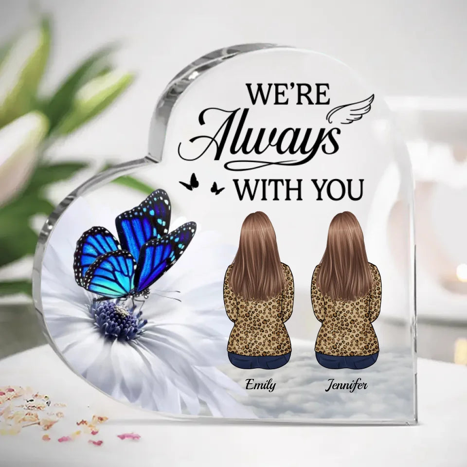 Votre amour laisse un héritage durable - Plaque commémorative personnalisée en acrylique en forme de cœur - Cadeau de condoléances pour les membres de la famille