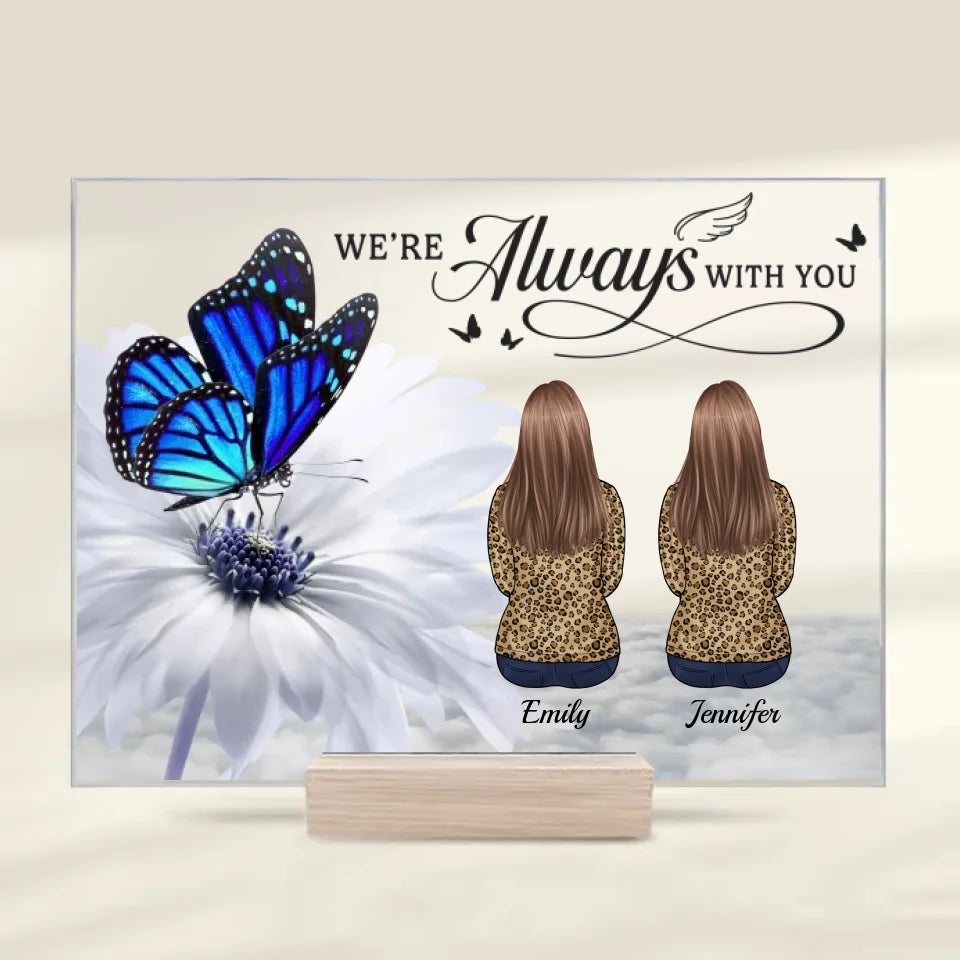 L'amour laisse un souvenir que personne ne peut voler - Plaque commémorative rectangulaire en acrylique personnalisée - Cadeau de condoléances pour les membres de la famille