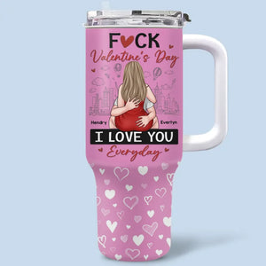 Tu es tout pour moi - Gobelet personnalisé en acier inoxydable de 40 oz avec poignée pour couple - Cadeau de Saint-Valentin pour mari et femme, anniversaire