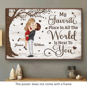 Mon sourire est à toi - Affiche horizontale personnalisée pour couple - Cadeau pour mari et femme, anniversaire