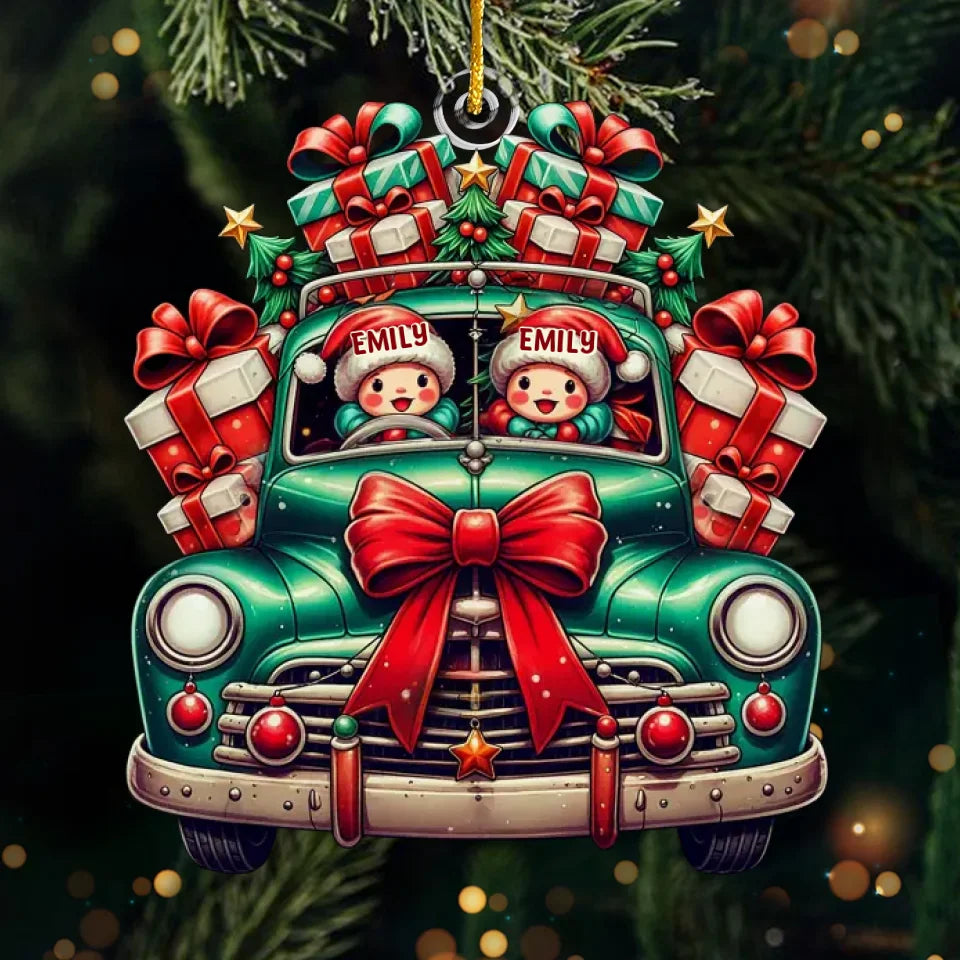 La famille avant tout - Décoration personnalisée pour la famille - Forme personnalisée en acrylique - Cadeau de Noël pour les membres de la famille
