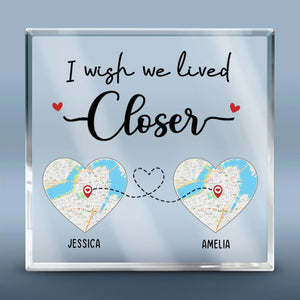 Carte de localisation : « Aucune amitié n'est un accident » – Plaque acrylique carrée personnalisée pour meilleure amie – Art cartographique, cadeau pour meilleures amies, meilleures amies, sœurs, relation à distance