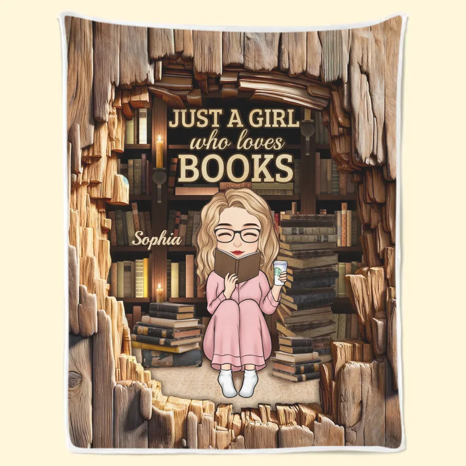 Juste une fille enchantée par les histoires - Couverture personnalisée - Cadeau pour les amoureux des livres