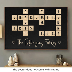 La famille est au cœur d'un foyer - Affiche horizontale personnalisée pour la famille - Cadeau de Noël pour les membres de la famille