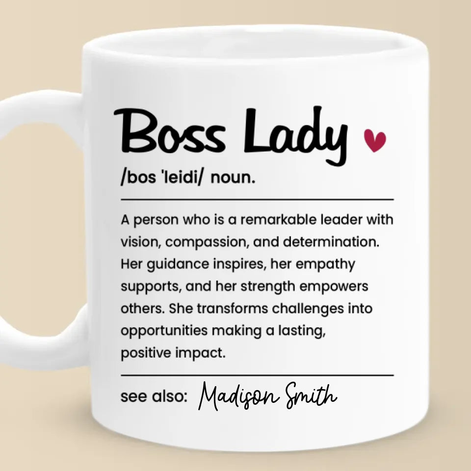 Soyez la patronne qui fait la différence - Tasse personnalisée pour collègue - Cadeau de Noël, cadeau pour collègues, amis de travail, collègues