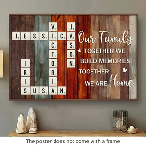 L'amour familial est le fondement le plus solide - Affiche horizontale personnalisée pour la famille - Cadeau de Noël pour les membres de la famille