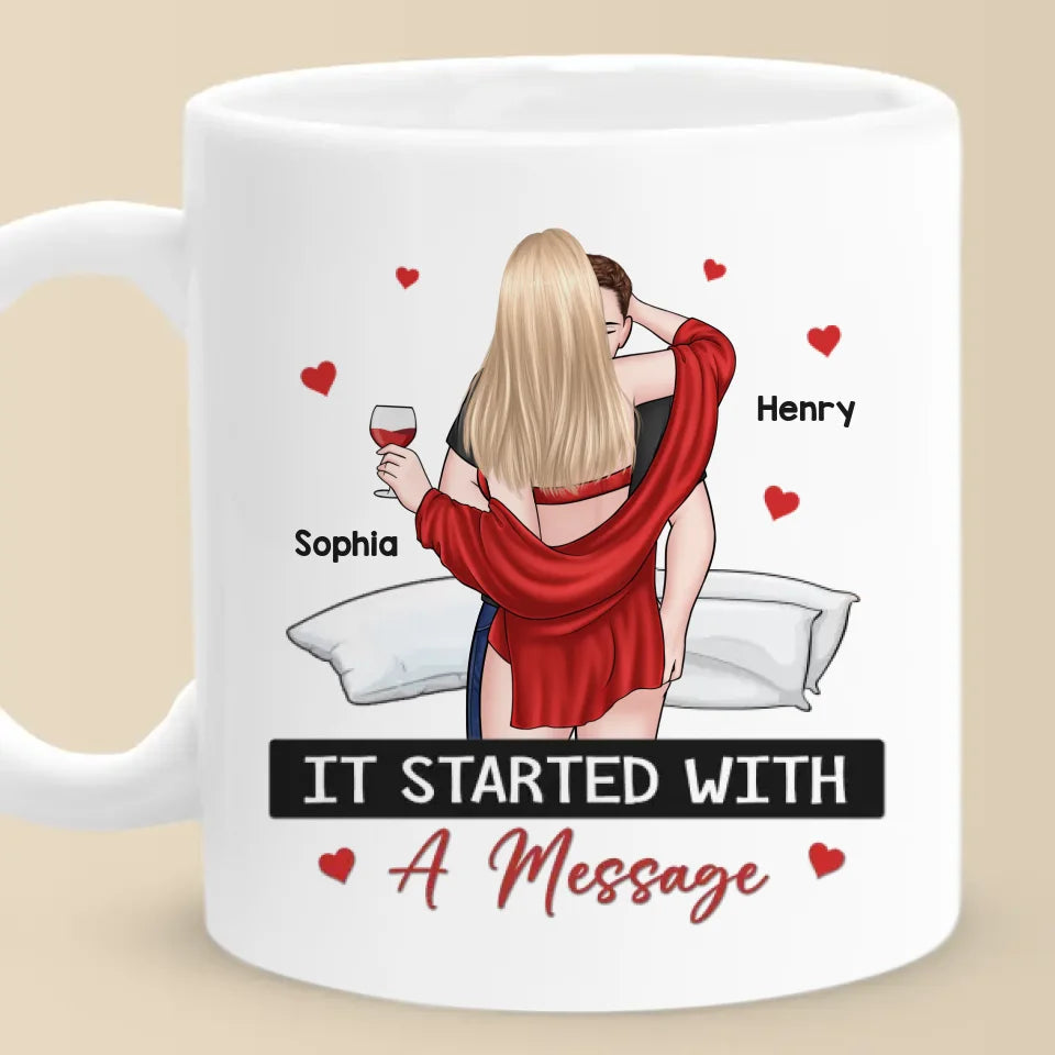 Un baiser est la promesse silencieuse de notre amour - Tasse personnalisée pour couple - Cadeau de Noël pour mari et femme, anniversaire
