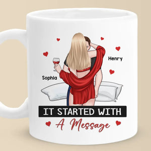 Un baiser est la promesse silencieuse de notre amour - Tasse personnalisée pour couple - Cadeau de Noël pour mari et femme, anniversaire