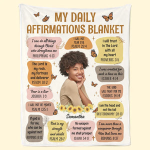Custom Photo Wrap Yourself In Love Self-Love Affirmations - Friend Personalized Custom Blanket - Gift For Best Friends, Family Members, Coworkers, Yourself