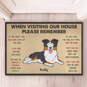 Les chiens sont les meilleurs colocataires ! Tapis décoratif personnalisé pour chien ! Cadeau de pendaison de crémaillère pour propriétaires et amoureux des animaux.