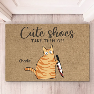 Les chats sont les véritables maîtres de la maison - Tapis décoratif personnalisé pour chat - Cadeau de pendaison de crémaillère pour les propriétaires et les amoureux des animaux