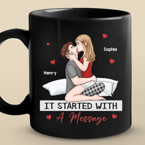 Les bonnes choses de la vie sont meilleures avec toi - Tasse noire personnalisée pour couple - Cadeau pour mari et femme, anniversaire