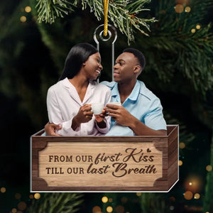 Photo personnalisée « Tu me fais aimer Noël encore plus que je ne le fais déjà » - Ornement personnalisé pour couple - Forme personnalisée en acrylique - Cadeau de Noël pour mari et femme, anniversaire
