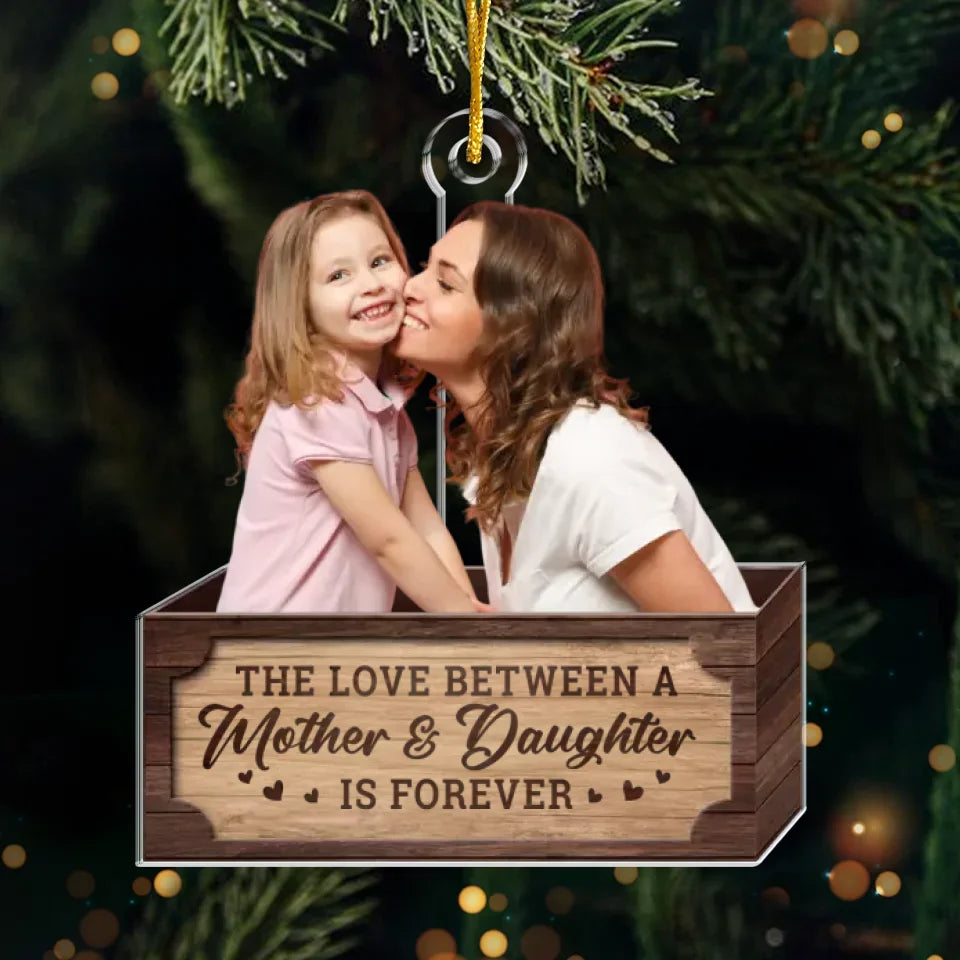 Photo personnalisée : Ma partie préférée de Noël est la famille - Ornement personnalisé pour la famille - Forme personnalisée en acrylique - Cadeau de Noël pour les membres de la famille