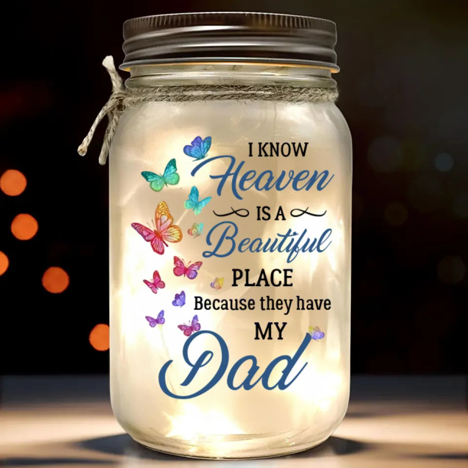 Dans nos cœurs, ils vivent pour toujours - Lampe commémorative personnalisée en pot Mason - Cadeau de condoléances pour les membres de la famille