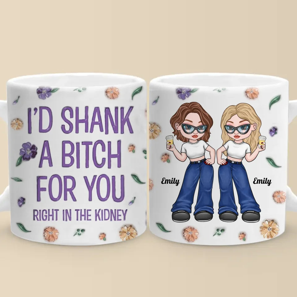 Tasse personnalisée 3D avec effet gonflé, « Sœurs d'âme, toujours » – Cadeau pour meilleures amies, meilleures amies, sœurs