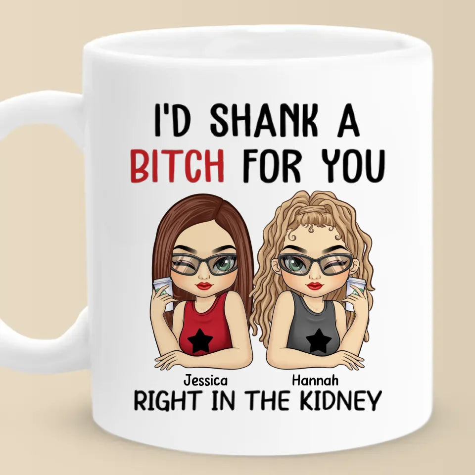 Dans la douceur de l'amitié, que le rire soit présent - Mug personnalisé Bestie - Cadeau pour meilleures amies, meilleures amies, sœurs
