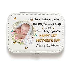 Custom Photo The Best Mom Belongs To Me - Family Personalized Custom Jewelry Case - Mother's Day, Gift For Mom, Grandma