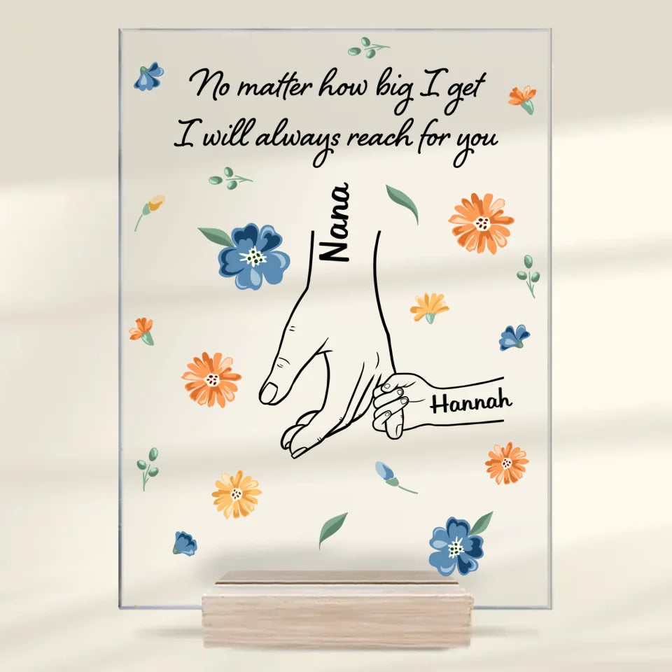 Nous vous contacterons toujours - Plaque rectangulaire personnalisée en acrylique pour famille - Cadeau pour maman, grand-mère