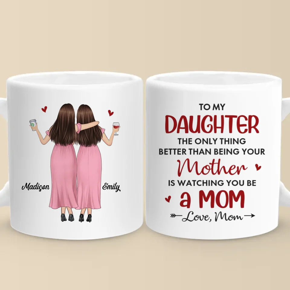 La plus grande joie d'être ta mère est de te voir devenir une maman incroyable - Mug personnalisé pour la famille - Cadeau pour fille