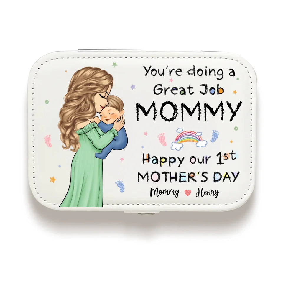Vous faites un excellent travail - Coffret à bijoux personnalisé pour la famille - Cadeau de baby shower, cadeau pour la première maman