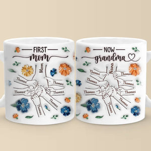 Le cœur d'une grand-mère est l'amour d'une mère multiplié - Mug personnalisé 3D à effet gonflé - Cadeau pour maman et grand-mère