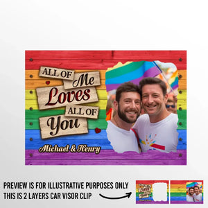 Photo personnalisée « Mon endroit heureux est où que vous soyez » – Clip de pare-soleil de voiture personnalisé pour couple – Cadeau pour mari, femme, anniversaire, LGBTQ+