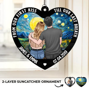 Mon histoire d'amour préférée est la nôtre - Attrape-soleil personnalisé pour fenêtre - Cadeau pour mari et femme, anniversaire